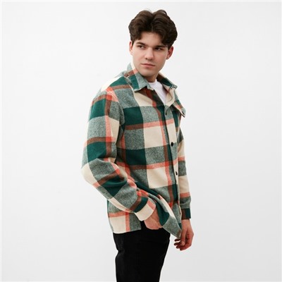 Рубашка мужская в клетку MIST, размер 56, зеленый