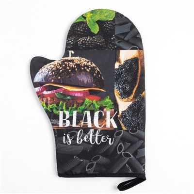 Варежка-прихватка Этель BLACK 20×27 см,100% хлопок, ватин 250 г/м²