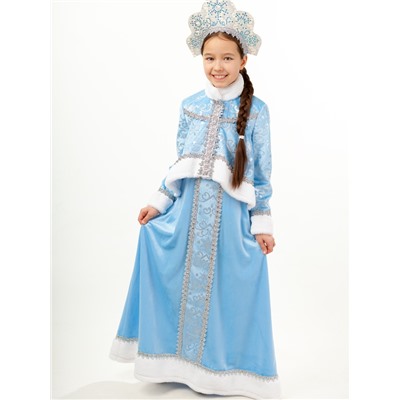 Карнавальный костюм детский «Снегурочка Танюшка»: жакет, сарафан, кокошник, р. 128