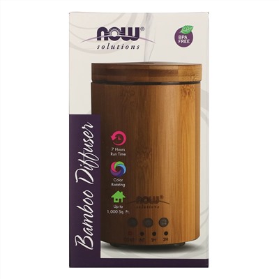 Now Foods, Solutions, ультразвуковой диффузор масла из натурального бамбука, 1 диффузор
