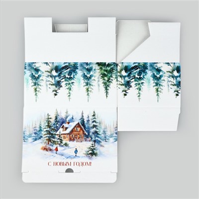 Коробка подарочная новогодняя складная «С Новым годом», 22×15×10 см