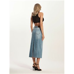 CONTE CON-804 Джинсовая юбка-midi с дугообразными вытачками