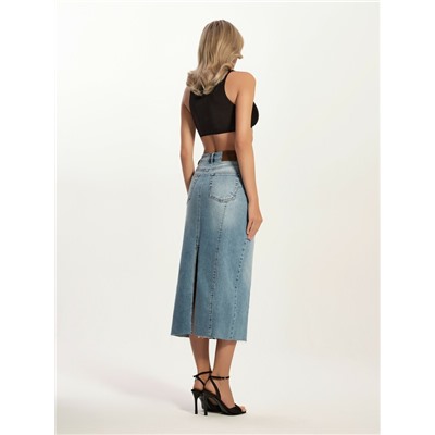 CONTE CON-804 Джинсовая юбка-midi с дугообразными вытачками