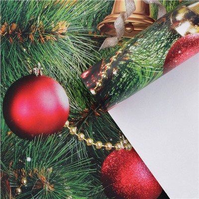 Упаковочная бумага на новый год «Праздник у ёлки», 50×70 см, глянцевая