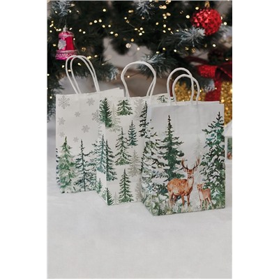 Набор крафт-пакетов подарочных новогодних 3 шт НАТАЛИ, 1218138