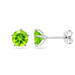 Серьги из серебра перидот, Гвоздики3