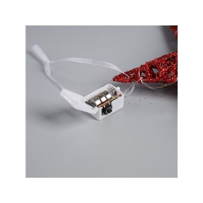 Подвеска световая «Звезда красная», 20×20×5 см, 10 LED, от батареек AG13×3, свечение тёплое белое