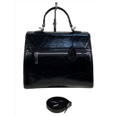 Женская сумочка из натуральной кожи, цвет черный