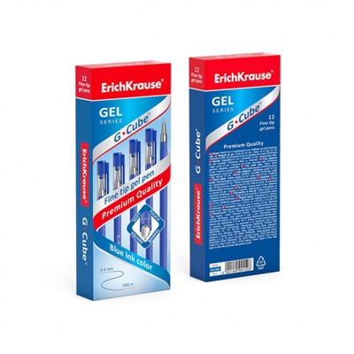Ручка гелевая 0.5 мм G-Cube® Классика  46162 синяя ErichKrause