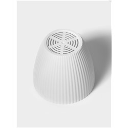 Горшок для цветов с поддоном Ribbed, пластиковый, 15×15×13 см, белый