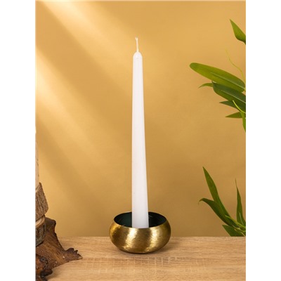 Подсвечник золотой c зелёным покрытием, 8×8×3.5 см