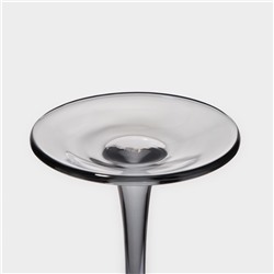 Бокалы для шампанского Magistro «Дарио», 180 мл, 7×27.5 см, набор 2 шт., стекло, графитовые