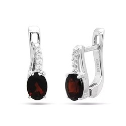 Серьги из серебра гранат, Писк