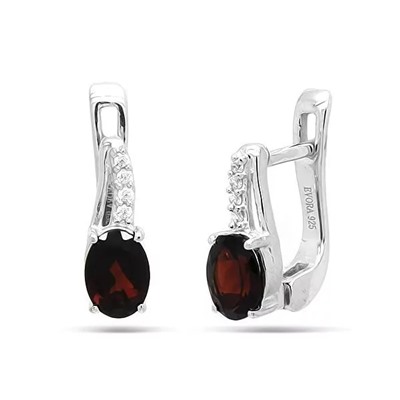 Серьги из серебра гранат, Писк