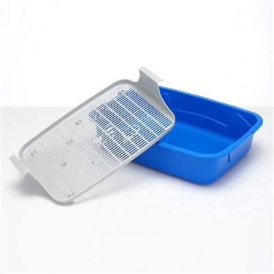 Туалет с сеткой, 44×33×11.5 см, синий, серый