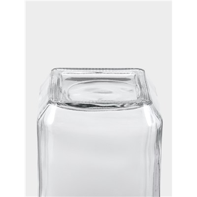 Банка для сыпучих Доляна «Призма», 750 мл, 9×14.5 см, с металлической крышкой, стекло, прозрачная