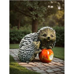 Садовая фигура из гипса «Ёжик с яблоком», 18×14×14 см