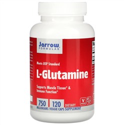 Jarrow Formulas, L-глютамин, 750 мг, 120 вегетарианских капсул