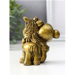 Фигурка «Мишка с лошадкой», 8.5×7×6 см, золото