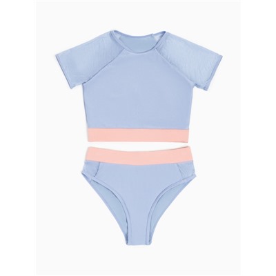 Купальник женский раздельный MINAKU с закрытыми плечами, цвет голубой, размер 44