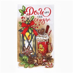 Набор кухонных полотенец Доляна «Дом там где сердце» 35×60 см-2 шт., 100% хл