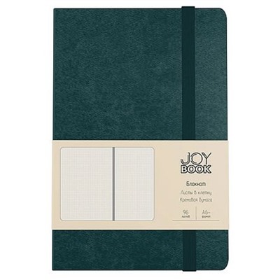 Блокнот А6- 96л клетка "Joy Book. Морской залив" на резинке,карман, кожзам БДБК6964537 Listoff