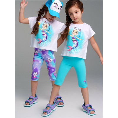 Брюки трикотажные для девочек (легинсы укороченные), 2 пары в комплекте