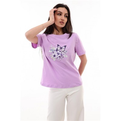 Футболка EMOTION DAY «Flower butterfly» (Сиреневый)