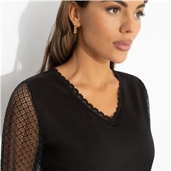 Блуза комбинированная, Попала в сказку (black)