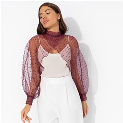 Болеро нарядное, Деловой взгляд (бордовое, с брошкой)