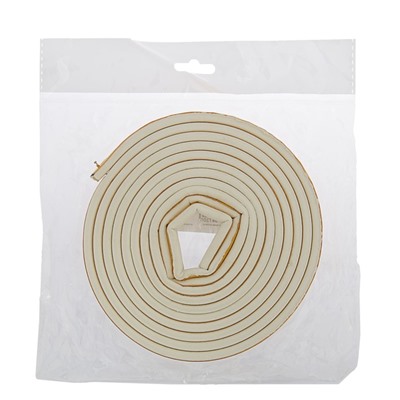 Уплотнитель резиновый ТУНДРА, профиль Р, размер 5.5×9 мм, белый, в упаковке 6 м