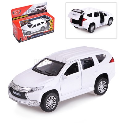 Машина металл Mitsubishi Pajero Sport, 12см, (открыв. двери,белый) инерц,  в коробке
