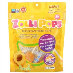 Zollipops, The Clean Teeth Pops, Peach, 3.1 oz