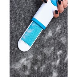 Щётка для удаления шерсти и волос с одежды и мебели, 13.5×6×3 см, цвет синий