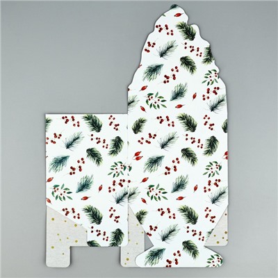 Коробка новогодняя для мини-букетов «С Новым годом», 12×17×10 см