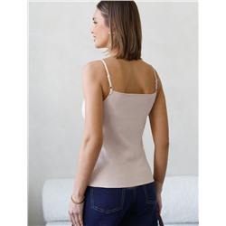 Супер-эластичный топ на регулируемых бретелях из плотного трикотажа риб 1*1