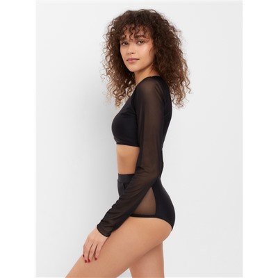 Купальник женский раздельный с длинными рукавами MINAKU цвет чёрный, размер 48