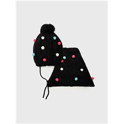 Комплект трикотажный для девочек: шапка, снуд