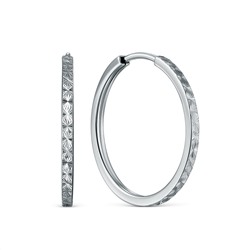 Серьги-конго из серебра родированные - диаметр 2 см 02-12-8820