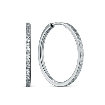 Серьги-конго из серебра родированные - диаметр 2 см 02-12-8820