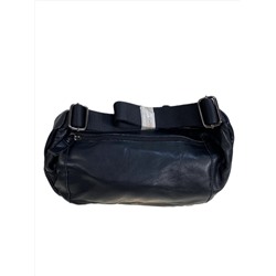 Сумка мужская на пояс из натуральной кожи, цвет черный