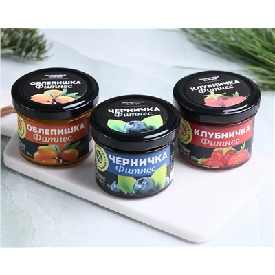 Джем без сахара Ассорти (Клубничка Облепишка Черничка) / 3 шт х 100 г / Солнечная Сибирь