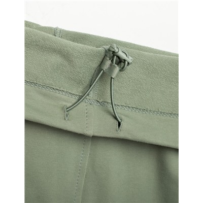 Брюки прямые на резинке из футера двухнитки с эластаном с затяжкой по низу