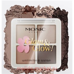 Monic Beauty Тени для век 4 цвета Glam@Glow Day Color тон 02 Milky Way