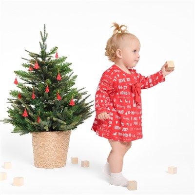 Платье - боди для девочки «Крошка Я» Joy, рост 86-92 см, красное