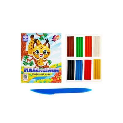Пластилин «Луч. ZOO», 8 цветов, 120 г