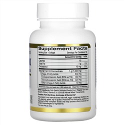 California Gold Nutrition, омега 800, рыбий жир фармацевтической степени чистоты, 80% ЭПК и ДГК, 1000 мг, 30 капсул из рыбьего желатина