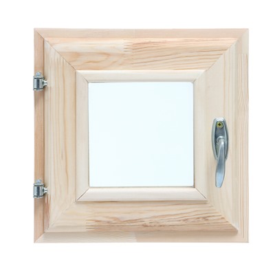 Окно в баню, деревянное, 30×30 см, хвоя, двойное стекло, «Добропаровъ»