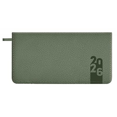 Еженедельник 2026 г. 170х88 мм 128 стр. 70379 "ДЖУТ ХАКИ" кожзам, поролон Феникс