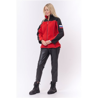 Толстовка женская флис утепленная с нашивками